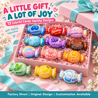 Porte-clés Squishy Anti-Stress en PU à Remontée Lente, 12 Styles, Vente en Gros OEM Direct Usine pour Enfants
