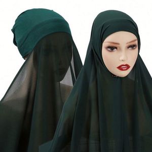 Hiyab Instantáneo de Chifón Jersey con Gorro, Venta al por Mayor en Línea en Malasia, Pañuelos de Colores Sólidos para Adultos, Alta Calidad y Precio Razonable - Product Image 1