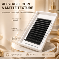 Cils en bande 4D noirs, effet velours, à fleurs, denses, faits main, sans cruauté, effet naturel, pour maquillage quotidien, fêtes et scène