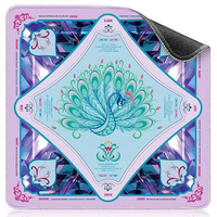 Tapis de Mahjong Moderne de Luxe Antidérapant en Caoutchouc à Motifs Floraux pour Jeux de Cartes et de Tuiles, Couverture de Table Anti-Bruit, Couleurs Pastel pour le Divertissement