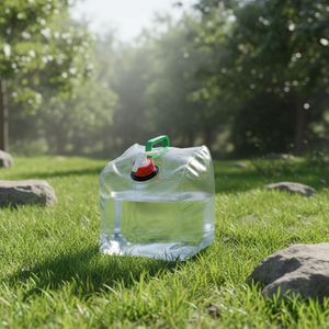 Bouteille d'eau transparente en PVC de grande capacité 20L, seau pliable carré pour le camping, stockage d'eau en plein air - Product Image 3