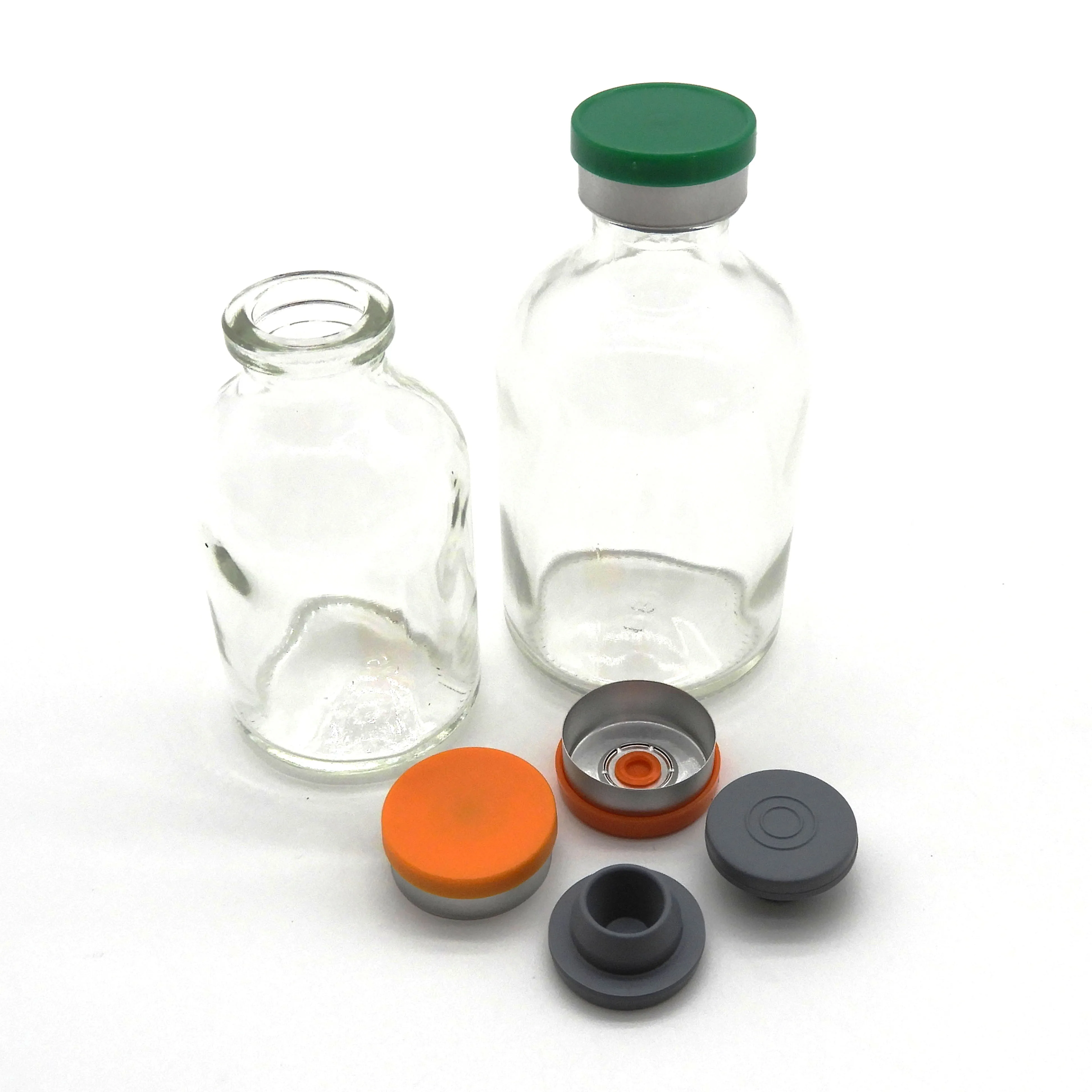 3/5/7/10/15/20/30ml Amber Clear sterile injection molded glass vials with rubber stopper Pharmaceutical Glass Bottles