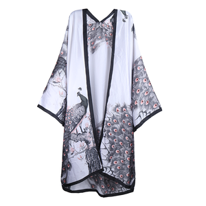 Atacado de Fábrica: Novos Cardigans Kaftan Femininos Tamanho Único em Cetim Estampado Respirável com Manga <span class=keywords><strong>Kimono</strong></span> - Robe Africano Feminino - Product Image 2