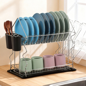 <span class=keywords><strong>Escurridor</strong></span> de Platos de 2 Niveles, Organizador de Platos de Metal, <span class=keywords><strong>Escurridor</strong></span> de Platos Multiusos <span class=keywords><strong>para</strong></span> Encimera, <span class=keywords><strong>para</strong></span> Platos, Tazones, Tazas y Cubiertos - Product Image 4