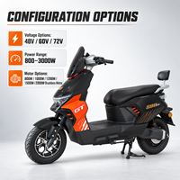 Scooter électrique en gros avec options de moteur 48V 60V 72V 800W-2000W, batterie au lithium ou au plomb-acide, cyclomoteur urbain pour les trajets quotidiens