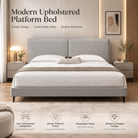 Lit Moderne de Taille Spéciale avec Cadre en Bois Massif Style Nordique Minimaliste, Durable, Confortable, Écologique, Tête de Lit Douce, Luxe