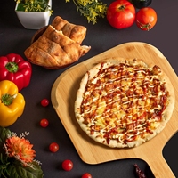 Spatule à pizza en bambou - Planche de service en bois, accessoire de four pour la cuisson maison, planche à découper en bois pour fromage et pain