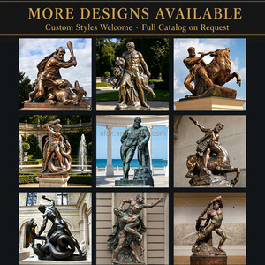 Sculpture YOUFINE en bronze patiné d'<span class=keywords><strong>Hercule</strong></span> combatant contre le serpent d'Achelus, statue d'héroïque personnage mythologique classique pour la décoration de musée ou de villa - Product Image 2