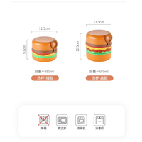 Boîte à lunch portable Hamburg Design en acier inoxydable 304 sans BPA, résistante aux micro-ondes, étanche, avec cuillère pour l'emballage alimentaire des enfants