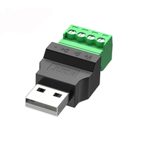 Conector USB Terminal de giro USB Terminal de tornillo de 4 pines Enchufe tipo A Adaptador de enchufe macho/hembra de 4 pines Conector Suministros eléctricos