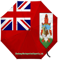 Paraguas Plegable con Bandera de Bahamas, Apertura y Cierre Automático, Compacto, Portátil, Grande, para Protección Contra la Lluvia y el Viento