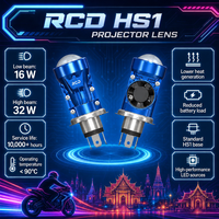 Prix usine de gros RUICHIDA DSBL0132L Phare de moto à refroidissement par ventilateur turbo, Plug & Play, H4, Ballast intégré, 2 lentilles frontales, Boîtier bleu