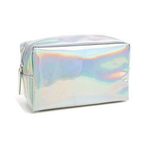Wholesale Large Capacity Women Laser PU Leather Makeup Pouch Hologram Cosmetic Bag Make up - Product Image 1