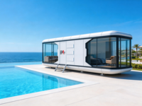 M7 Maison Capsule Modulaire Intelligente Préfabriquée Démontable Portable 20ft/40ft pour Bureau, Habitation ou Espace de Vie Extérieur