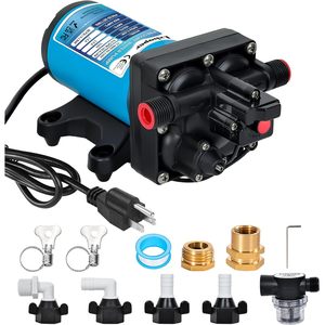 Pompe à eau Exhoper 5,5 GPM 60 PSI, pompe à membrane auto-amorçante à 4 chambres avec accessoires - Product Image 1