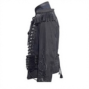 Chaqueta de Hombre Gris de Doble Botonadura, Hecha a Mano, Bordada, de Lana, para Invierno, Estilo Hussar, para Actuaciones Escénicas, Disfraces, Baile Formal - Product Image 4