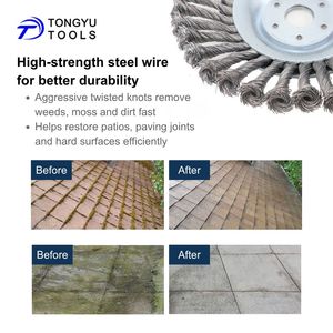 Tête de débroussailleuse rotative en fil d'acier 6 et 8 pouces, roue de coupe robuste pour l'élimination des mauvaises herbes, du gazon et du mousse, nettoyage des pelouses, jardins et allées - Product Image 2