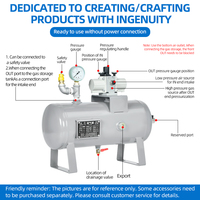 Régulateur de pression VBAT-10A Compresseur d'air Pneumatique Valve de surpression Pompe de surpression d'air complète avec réservoir de 10L