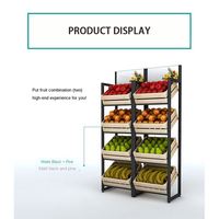 Bedrijf Freshfruitsandgroenten Ijzeren Frame Supermarkt Planken Staan Display Hout Fruit Display Cnlf