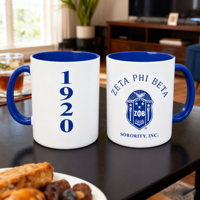 Mug personnalisé avec le blason de Deltaa Sigma Theta, 11 oz, en céramique, cadeau de sororité, mug à café personnalisé pour le Deltaversaire