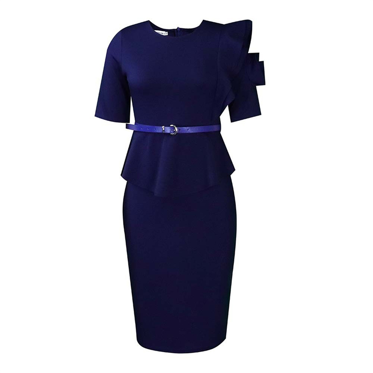 navy blue african dress Abbey Oversized Short Dress (Navy Blue)