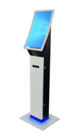 Kiosque de commande en libre-service à écran tactile incurvé de 23,6 pouces, lecteur de code-barres, reconnaissance faciale, SDK pour restaurant