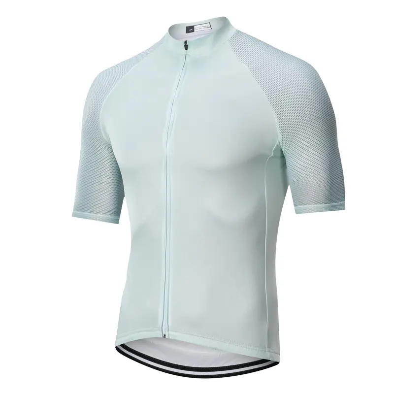 Light Blue Color Plain Jersey Cycling Customized Cycling Jersey Power Band Bicycle Clothing