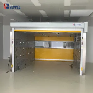 Easy Installation High Speed Roller Doors Convenient Fast Rolling Double Door Linkage Strong PVC Fast Door Air Shower