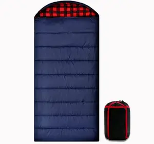 Woqi Single Camping Sleeping Bag Flannel Lined Skin Friendly Envelope Sleeping Bag For Outdoor