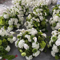 Nouvelle Boule de Composition Florale en Soie Verte et Blanche de Haute Qualité et Durable 2026, Décoration Romantique de Centre de Table pour Mariage