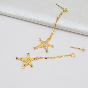 Pendientes de Plata S925 Personalizados con Estrella y Luna, Accesorios para Bandeja de Joyería de Perlas DIY, 6-7 Semi-Acabados, Pendientes Colgantes 1014 - Product Image 5