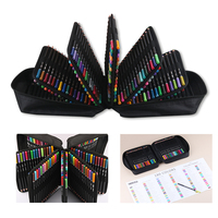 Art Supplies 180 Ensemble de crayons de couleur professionnels dans un étui en nylon avec 180 crayons de couleur et 3.8 mines de base pour l'esquisse et le dessin