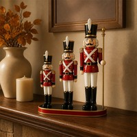 Ensemble de trois figurines de soldats casse-noisettes artistiques en résine sur mesure, service de fabrication OEM pour les fêtes