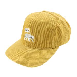 Gorra de Verano de Diseño de 6 Paneles de Pana Amarilla con Etiquetas - Product Image 1
