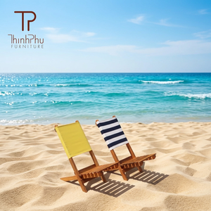 Chaise de plage portable de luxe moderne en pin massif, best-seller - Design contemporain, imperméable, légère, pour usage extérieur - Product Image 5