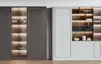 Bar moderne Armoire à vin Volume Buffet de rangement Armoire d'angle en verre Table d'appoint Meubles de salon
