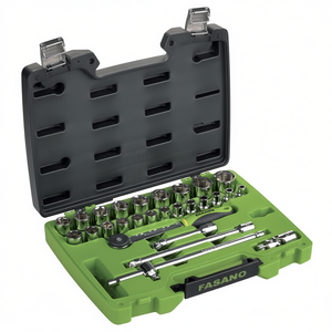 Jeu de clés à douille Fasano 1/4 3/8 1/2 pouce, acier au chrome-vanadium métrique, kit d'outils de réparation automobile - Product Image 2