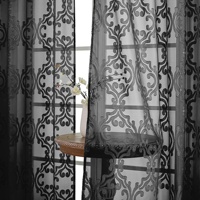 Voilages Légers et Aériens pour la Confidentialité, Rideaux Texturés à Double Passe-Tringle, Voile de Luxe pour Salon, Tissé 100% Polyester, Motif Floral Américain