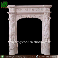 Porte d'entrée ronde en marbre naturel, sculpté à la main, Design européen