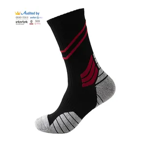 透气篮球袜船员袜跑步定制标志软垫运动野营涤纶男女针织