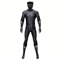 Costume de cosplay T'Challa Panthère Noire grande taille pour adulte, inspiré de la télévision et du cinéma, couleur noire, vente en gros