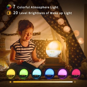 Versione intelligente APP Controlled WIFI 7 Cambiamento di Colore Digital Wake Up Light Alba Tramonto Simulazione Table Alarm Clock - Product Image 4