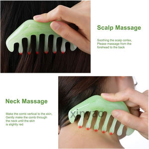 Logotipo personalizado de mano de plástico de moda peine para el cabello masajeador de meridianos con acupuntura fisioterapia cuero cabelludo Guasha herramienta de raspado - Product Image 3