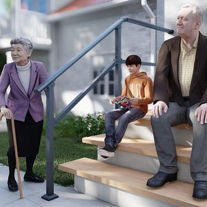 Metal Stair <strong>Handrail</strong> Exterior Wrought Iron <strong>Handrails</strong> For Outdoor - Product Image 6