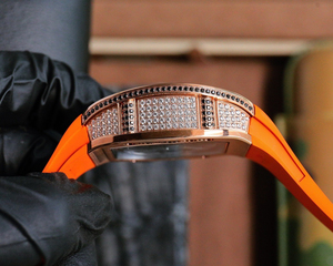 Reloj Mecánico Automático de Lujo para Hombre y Mujer, Cristal de Zafiro, Patrón de Mosaico, Silicona Analógica, Caja Larga de Acero Inoxidable, 50 bar - Product Image 3