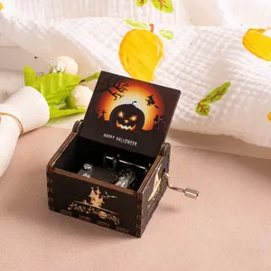 Halloween Vintage manivela caja Musical