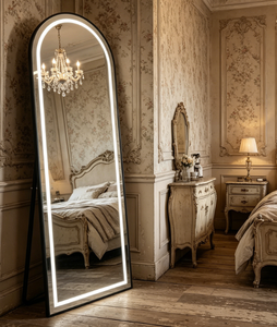 Heavenly <b>Mirror</b> Modern Arched Floor <b>Mirror</b> with LED Light Metal Frame Mouth Blown <b>Acrylic</b> 4mm Thickness for Home Use - Product Image 3