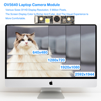 Module de caméra USB AF 2K avec capteur CMOS OV5640 5MP 1/4 pouces, résolution 2592x1944, lumière LED pour Raspberry Pi, imprimante 3D, scanner