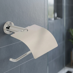 Portarotolo da bagno Maurer II con coperchio in acciaio inox 16x22 cm. - Product Image 2