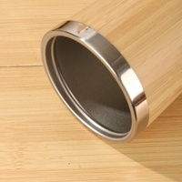 Botol Terisolasi Vakum dengan Gagang Stainless Steel, Tahan Panas 6-12 Jam, Berlapis Bambu, Tersedia